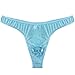 FEESHOW Mens Smooth G String Thongs Open Front Underwear (Medium, Sky Blue)