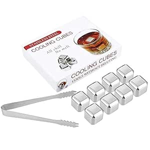 onegenug 8 pieza cubitos de hielo acero inoxidable Whisky piedras ...