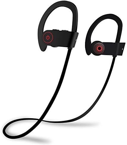 Bluetooth Headphones, DICEKOO Best Wireless Sports Earphones with Mic IPX7 Waterproof Ergonomic In Ear Earbuds Sweatproof HD Noise Cancelling Headsets for Running, Riding, Climbing Etc (Black)
