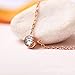 WaMLFac 18K Women's Titanium Steel Rose Gold Plated Golden Short Chain Single Zircon Clavicle Necklace 17 Inch