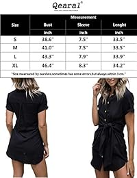 Qearal vestido de verano con botones y cuello en V para dama