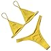 RUUHEE Women Brazilian Top Thong Bottom Sexy Padded Push up Two Piece Bikini Swimsuit (M(US Size 4-6), Yellow)