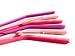 6 Pack Pink & Purple Reuseable Long drink drinking Silicone Straws & 2 Cleaning Brushes