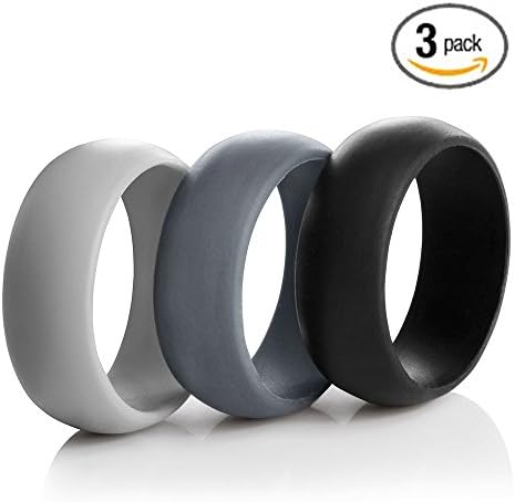 ROCK BOTTOM PRICE! Men's Silicone Wedding Rings Rubber Bands ✰ Crossfit, Weightlifting, Rock Climbing, Sports Outdoors &amp; Active Lifestyle ✰ Hypoallergenic Safe Ring ✰ Rings for Men - 3 Pack