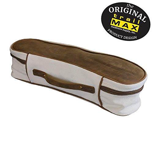 TrailMax Canvas & Leather Horse Saddle Cantle Bag for Trail Riding, Premium Leather & Rugged Canvas with Weather Resistant Leather Top, fits Most Western & Endurance Saddles