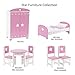 Emily Rose 18 Inch Doll Clothes Closet | 18 Inch Doll Closet Armoire Wardrobe with Star Detail, Includes 5 Wooden Doll Clothes Hangers | Fits 18