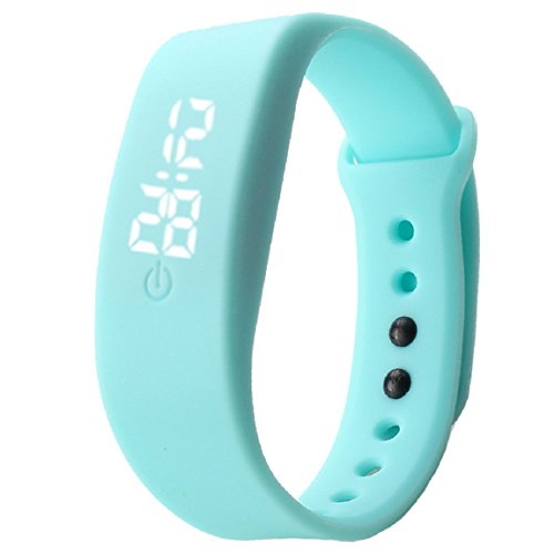 DKmagic Womens Mens Rubber LED Watch Date Sports Bracelet Digital Wrist Watch Sky Blue