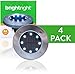 BRIGHTRIGHT Bright Right Solar Outdoor Lights (4 Lights) - White LED Weatherproof Outdoor Ground Lights for Landscape, Garden, Patio, Lawn, Deck, Pathway & Driveway