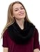 Dimore Women Winter Knit Infinity Scarf Circle Loop Scarf Beanie Set Thick Neck Warmer Scarf (black)