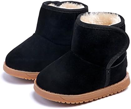 Richarde Winter Snow Boots Girls Boys Classic Nubuck Leather Bootie Black 25