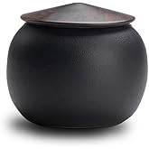 NS Online Black Small Urn Ashes Keepsake - 2.5 inches Ceramics Sharing Decorative Urn, Capacity 8 Cubic inches Funeral Memorial urn for Human, Pets - Qnty 1