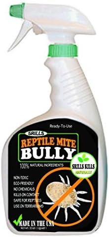 Reptile Mite Bully - All Natural Non-toxic Reptile Mite Control Spray + Terrarium & Bedding Cleaner 32 oz by SRILLS
