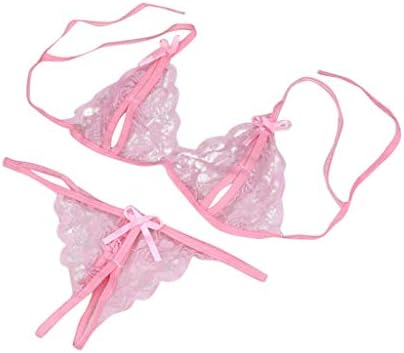 NewlyBlouW Womens Summer Lingerie, Ladies Lace Low Waist Underwear Sleeveless Sleepwear Set Nylon G-String