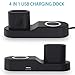ROITON for Apple Watch iWatch Charger Stand, 4 in 1 Phone Charging Stand Dock Holder for iPhone, Apple Watch Series 4/3/2/1 & AirPods, Charge Station for iPhone Xs Max/Xs/Xr/X/8/8 Plus