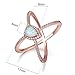 OPALBEST Ideas Criss Cross Rose Gold Plated Ring with White Pear Shaped Opal for Women and Girls