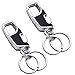 Young4us Key chain 2 Key Rings Stainless Steel Heavy Duty Car KeyChain in Metal The Perfect Combination of Luxury- (Set of 2, Black)