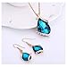 JAGENIE Waterdrop Design Rhinestone Pendant Necklace Hook Earrings Chic Lady Jewelry Set