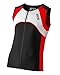 Triathlon SLS3 Men`s FX Tri Top 3 Pockets Full Zipper Jersey - Singlet -Tank (Black/Red, M)