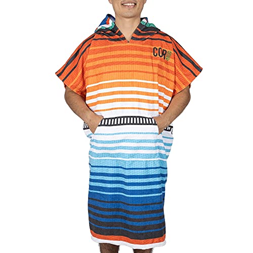 COR Surf Changing Towel Poncho for Adults - Soft and Quick Dry Microfibre Swimming Robe, Hooded Towel with Pockets, Lightweight and Fade-Resistant, Sarape, L