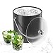 OGGI Vinyl Ice Bucket- Black Vinyl Ice Bucket with Lid and Handle, Ideal Wine Chiller Bucket or Ice Bucket for Cocktail Bar, Great Addition to Bar Cart and Home Bar Accessories, 3-quart (2.8-liter)
