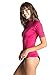 Roxy Women's Whole Hearted Short Sleeve Rash Guard, Cherry, Medium