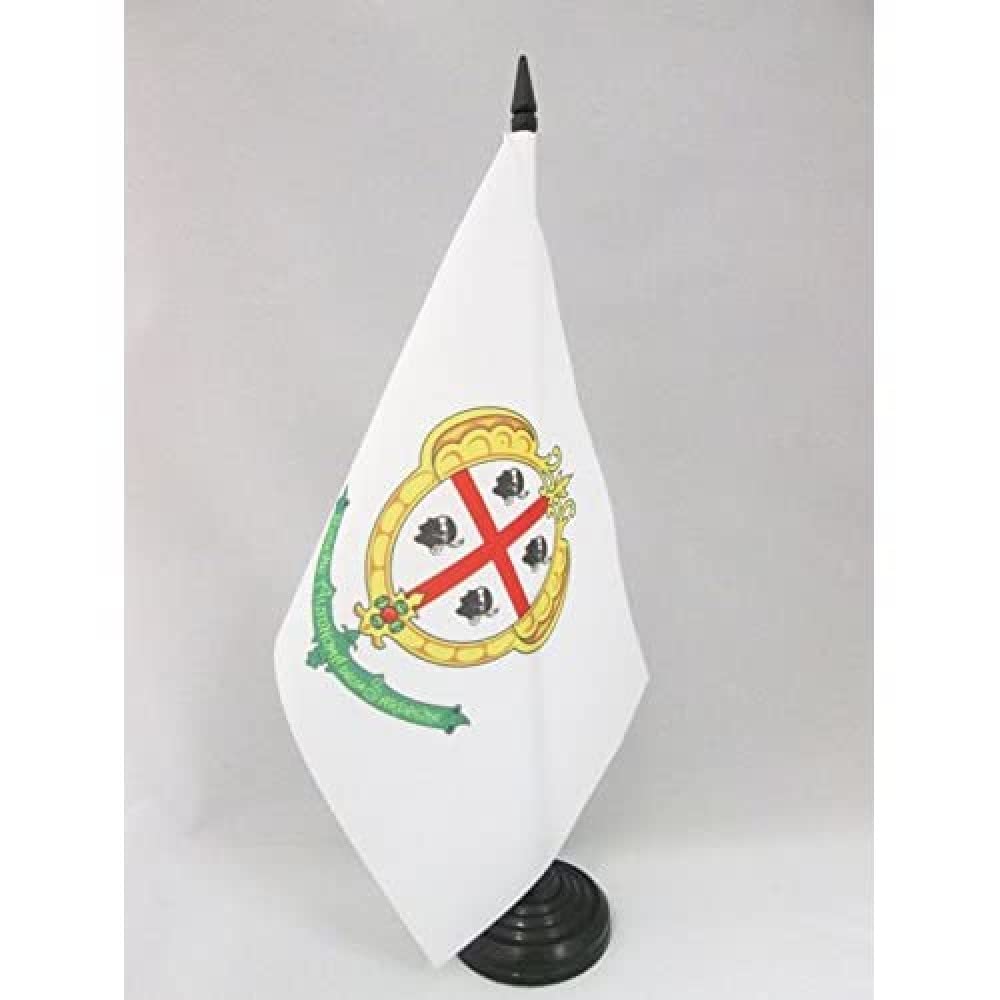 AZ FLAG Sardinia Old Table Flag 5'' x 8'' - Sardinian Office Decoration 100% Polyester 21 x 14 cm - Mini Desk Flag with Pole and Black Plastic Base