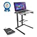 Pyle Portable Folding Laptop Stand - Standing Table with Foldable Height and Secondary Accessory Tray for iPad, Tablet, DJ Mixer, Workstation, Gaming and Home Use with Bag - PLPTS35