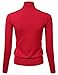 FLORIA Womens Stretch Knit Long Sleeve Soft Turtleneck Top Pullover Knit Sweater