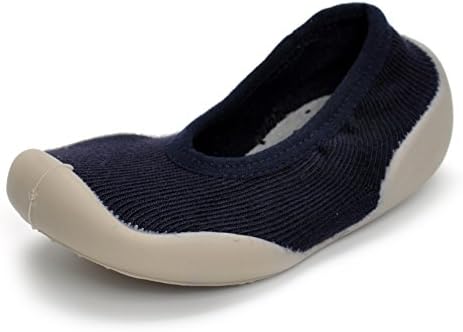 Enteer Baby Boys Rubber First Walking Sneakers Sock Shoes Navy US 6