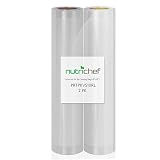 NutriChef PRTPKVS10RL Two 8" X10' 4 mil Commercial Grade Vacuum Sealer Food Storage Rolls | Create Your Own Size Bag, Brands