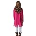 levaca Ladies Shirt Dress Long Sleeve Lace Casual Loose Tunic Tops Rose Red L