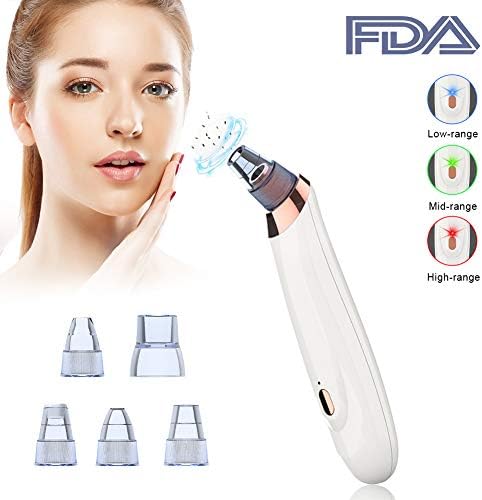 REVA Blackhead Remover,Vacuum Suction Remover,Electric Pore Vacuum Skin Cleanser,Blackhead Extractor Tool with 5 Replaceable Suction Heads
