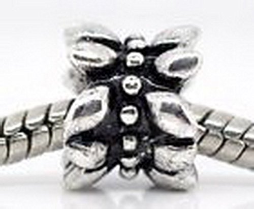 Glamorise Beads #14172 Nickel Free Garden Leaf Holly Spacer Bead fits Silver European Charm Bracelets
