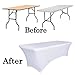 BTSKY 6FT Rectangular Stretch Tablecloth - Spandex Table Cover for 6 Foot Tables Wedding, Banquet, Party, DJ, Tradeshows, Vendors Decoration (White)