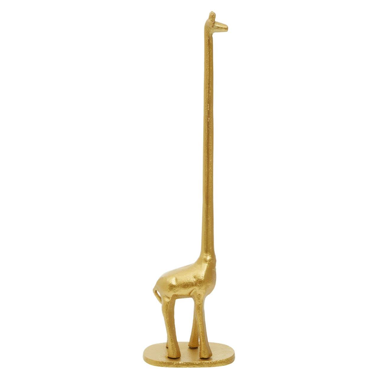 Premier Houseware Gold Toilet Roll Holder For Bathroom/Giraffe Figurine Toilet Paper Holder/Stylish Free Standing Toilet Roll Holder 12 x 8 x 45