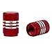 Senzeal 5X Aluminum Car Tire Valve Stem Caps Round Style Air Covers Red