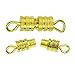 Clasps - 100 Pieces 4 x 15 mm - Barrel Screw Type Clasp - Perfect for Jewerly Making - with Kare & Kind® Retail Packaging (Gold)