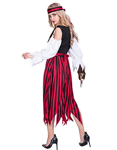 EraSpooky-Pirata-Donna-Adulto-Costume-Bucaniere-a-Righe-Caraibi-Vestito