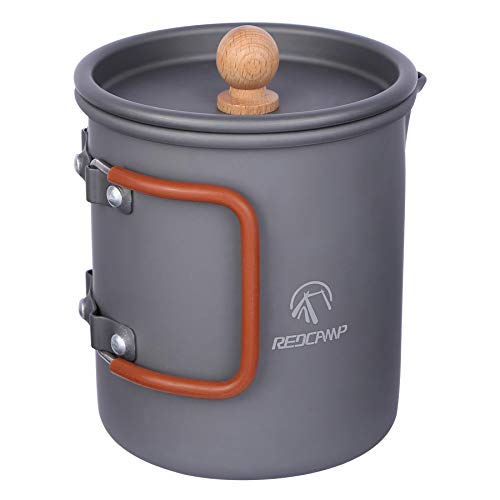 REDCAMP 600ml Aluminium Camping Cup Coffee Pot with Foldable Handle, Lightweight Camping Coffee