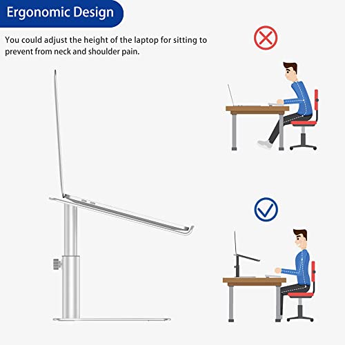 BESIGN LSX3 Aluminum Laptop Stand, Ergonomic Adjustable Notebook Stand, Riser Holder Computer