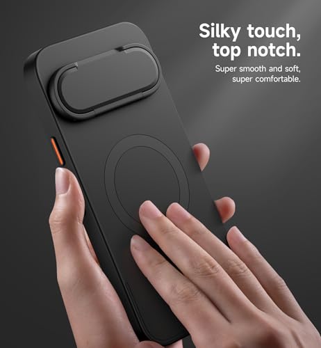 SURITCH Magnetic Case Compatible with Google Pixel 10/10 Pro with Camera Cover & Adjustable Metal Kickstand Shockproof Bumper Case Slim Protective Cover for Pixel 10/10 Pro (2025)-Black
