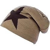 Stllerua Knitted Woolen Hat with Fleece for Women Men Y2K Five Pointed Star Casual Cozy Winter Warm Beanie Hat