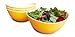 48-oz Pasta/Salad Bowls,Set of 4,Unbreakable Plastic and Wavy Rim,2-Tone,Orange and White,Honla