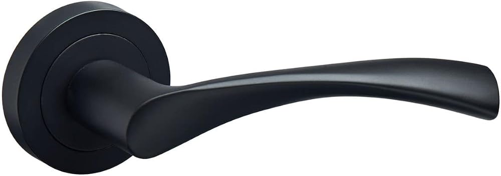 Designer Levers Marvel Lever on Rose Door Handle Matt Black 1 Pair
