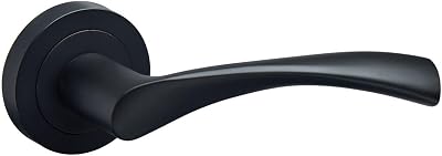 Designer Levers Marvel Lever on Rose Door Handle Matt Black 1 Pair