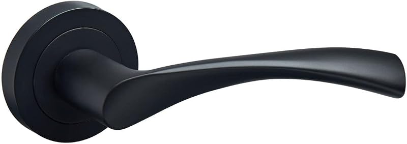 Designer Levers Marvel Lever on Rose Door Handle Matt Black 1 Pair