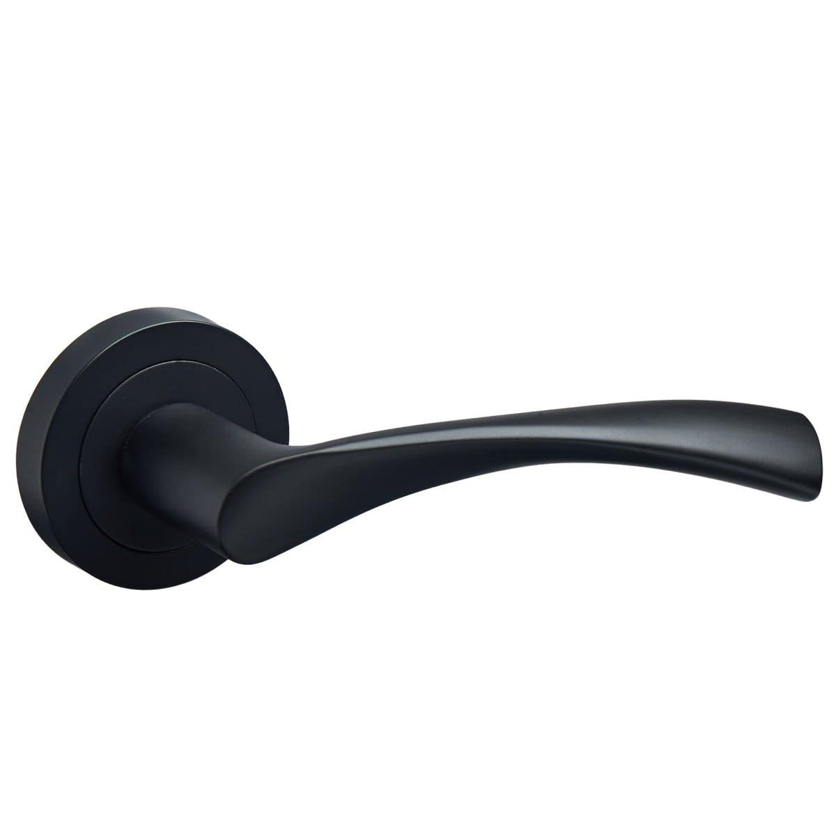 Designer Levers - Marvel Lever on Rose Door Handle - Contemporary Design- Matt Black - 1 Pair - Fixings Included - Interior Use