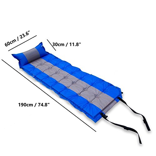 [- MINGLITAI Single Self Inflating Sleeping Camping Pad Mattress Roll Pad Bed Mat with Inflatable P
