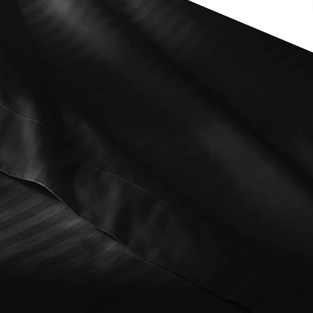 Black Queen Size Flat Sheets (Top Sheet) Made from 100 Long Staple Cotton 300