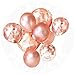 9pk Rose Gold Confetti Balloons for Mother Day Birthday Decorations Confetti Balloons Mylar Party Balloons Weddings Birthdays, Bridal Shower Romantic Decorations Bachelorette Party Women, Kids Unicorn